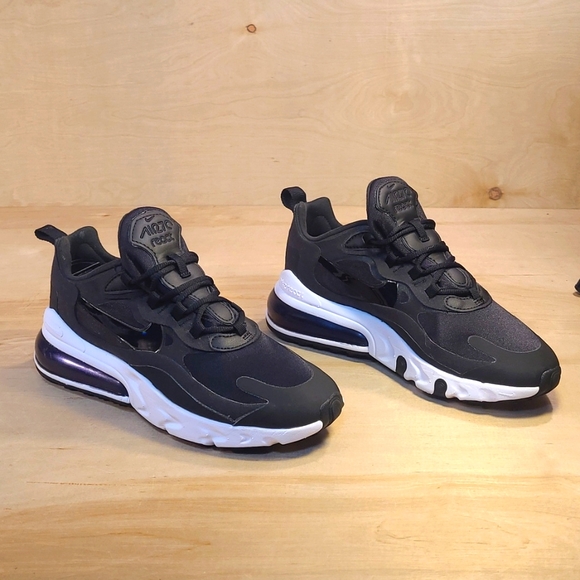 Nike Air Max 270 React Black White Women's Athletic Shoes CJ0619-002 - Picture 2 of 10